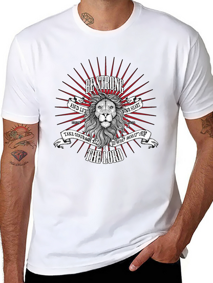Be Strong Lion Graphic T-Shirt - Christian Apparel