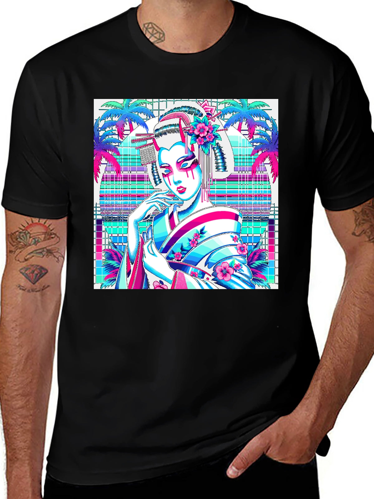 Geisha Graphic Print Tee - Stylish & Unique!