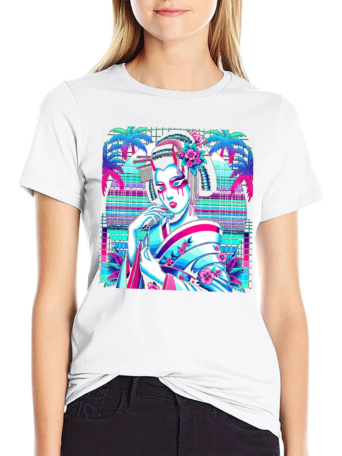 Geisha Graphic Print Tee - Stylish & Unique!