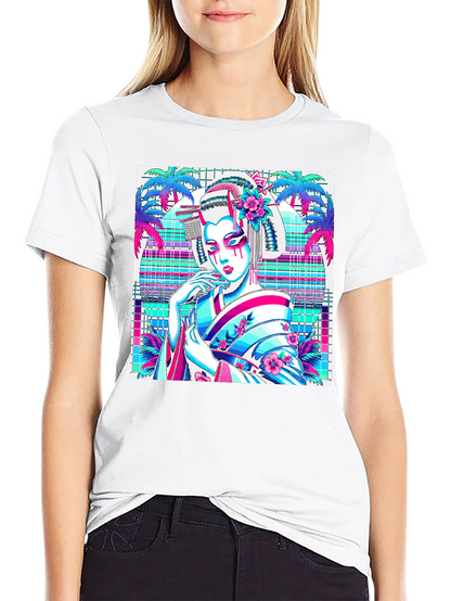 Geisha Graphic Print Tee - Stylish & Unique!