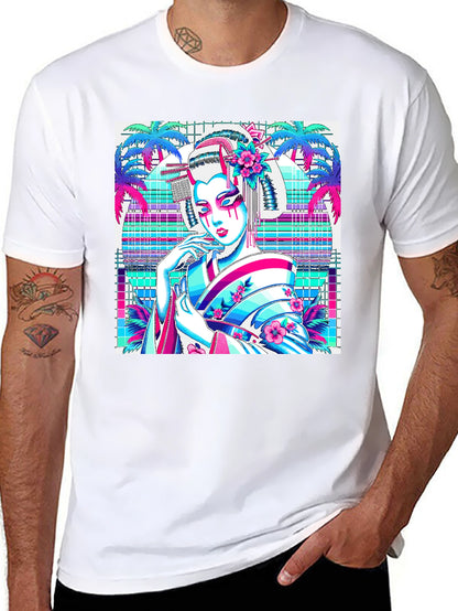 Geisha Graphic Print Tee - Stylish & Unique!