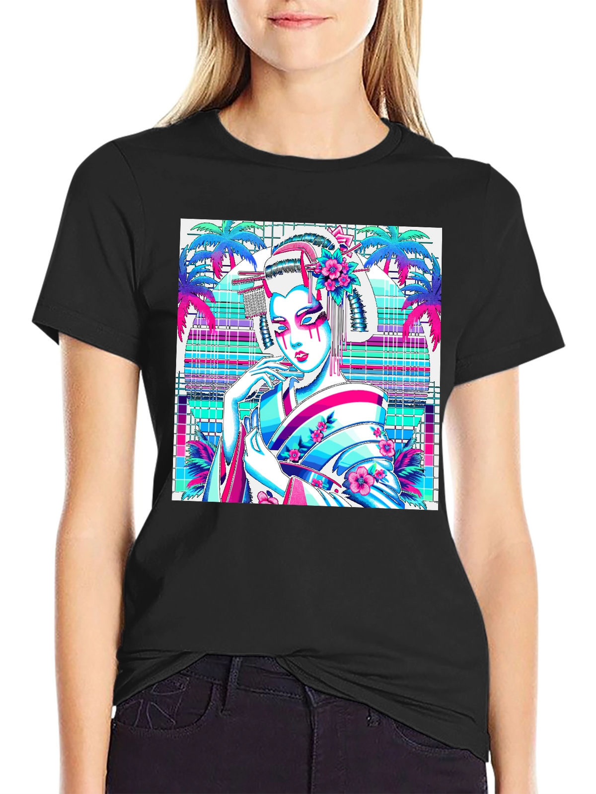 Geisha Graphic Print Tee - Stylish & Unique!
