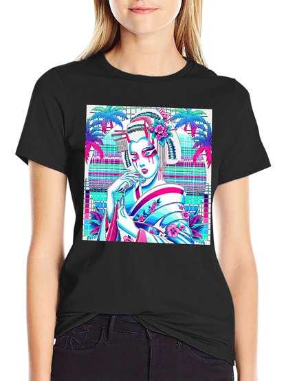 Geisha Graphic Print Tee - Stylish & Unique!