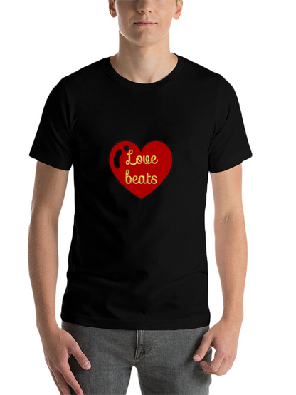 Love Beats Heart Graphic Black T-Shirt