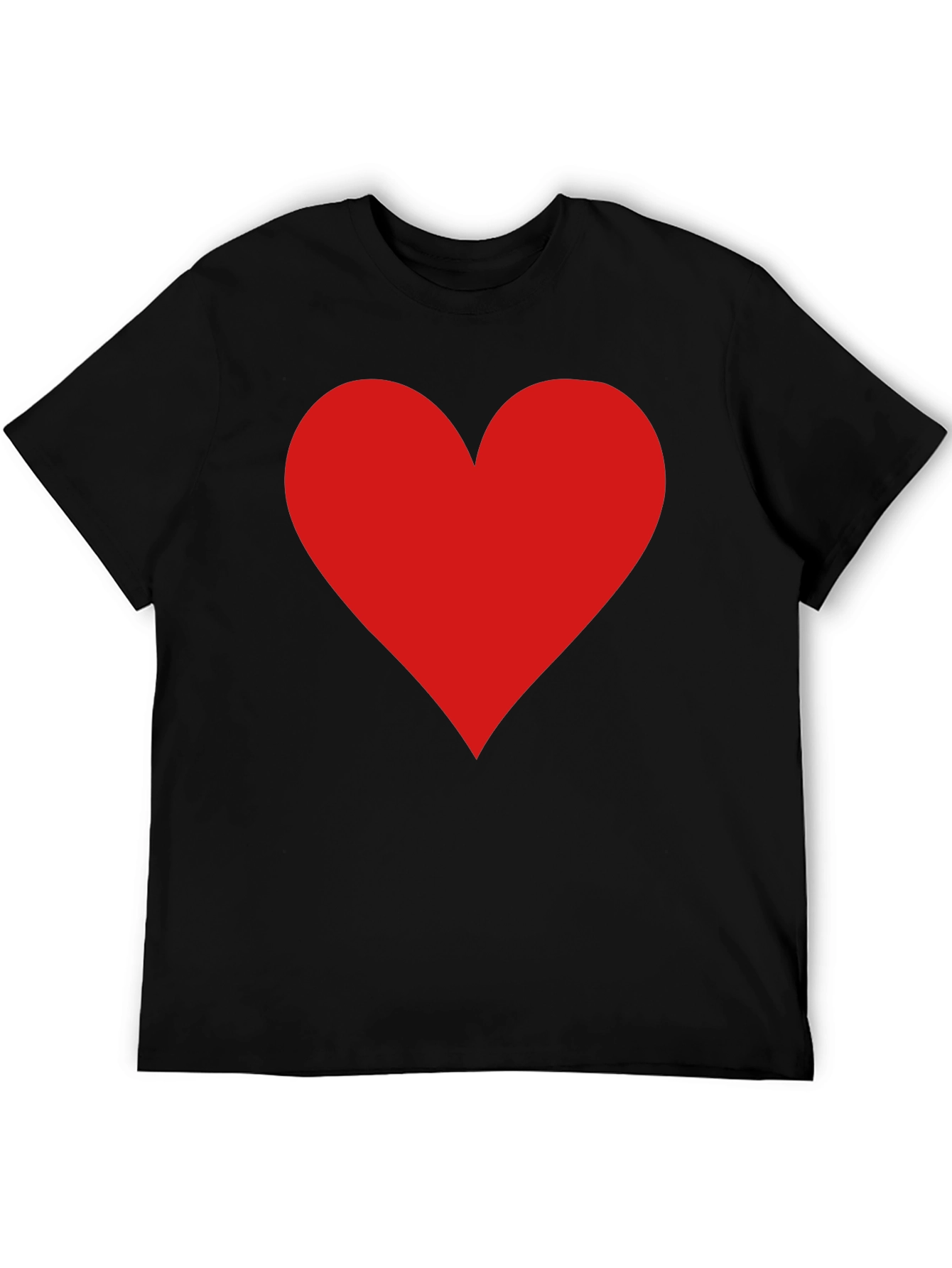 Red Heart Graphic Black T-Shirt - Love Tee