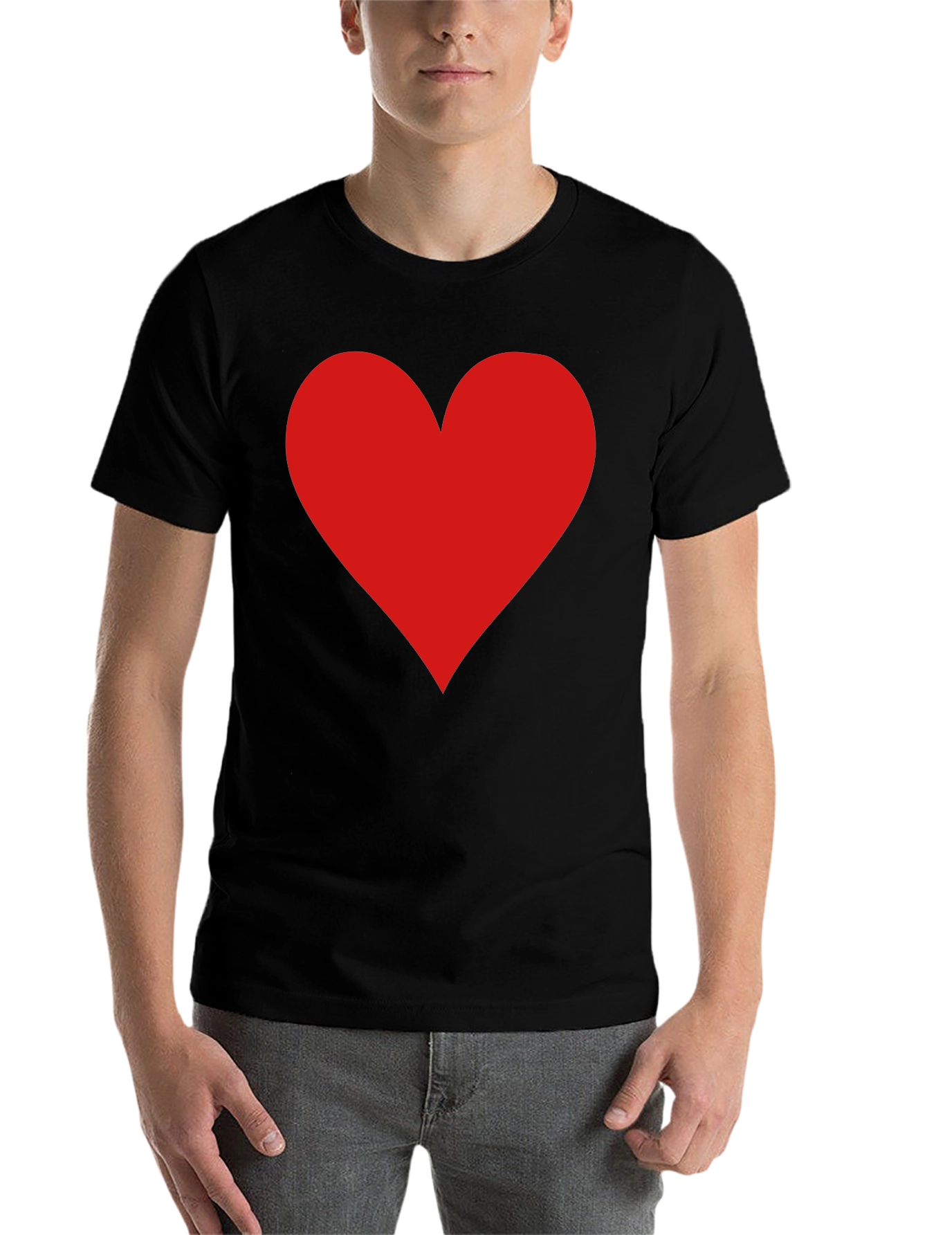 Red Heart Graphic Black T-Shirt - Love Tee