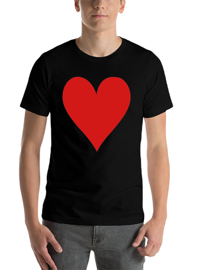 Red Heart Graphic Black T-Shirt - Love Tee