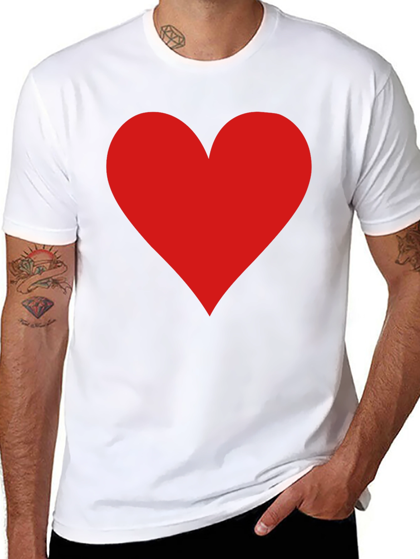 Red Heart Graphic Black T-Shirt - Love Tee