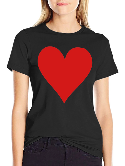Red Heart Graphic Black T-Shirt - Love Tee