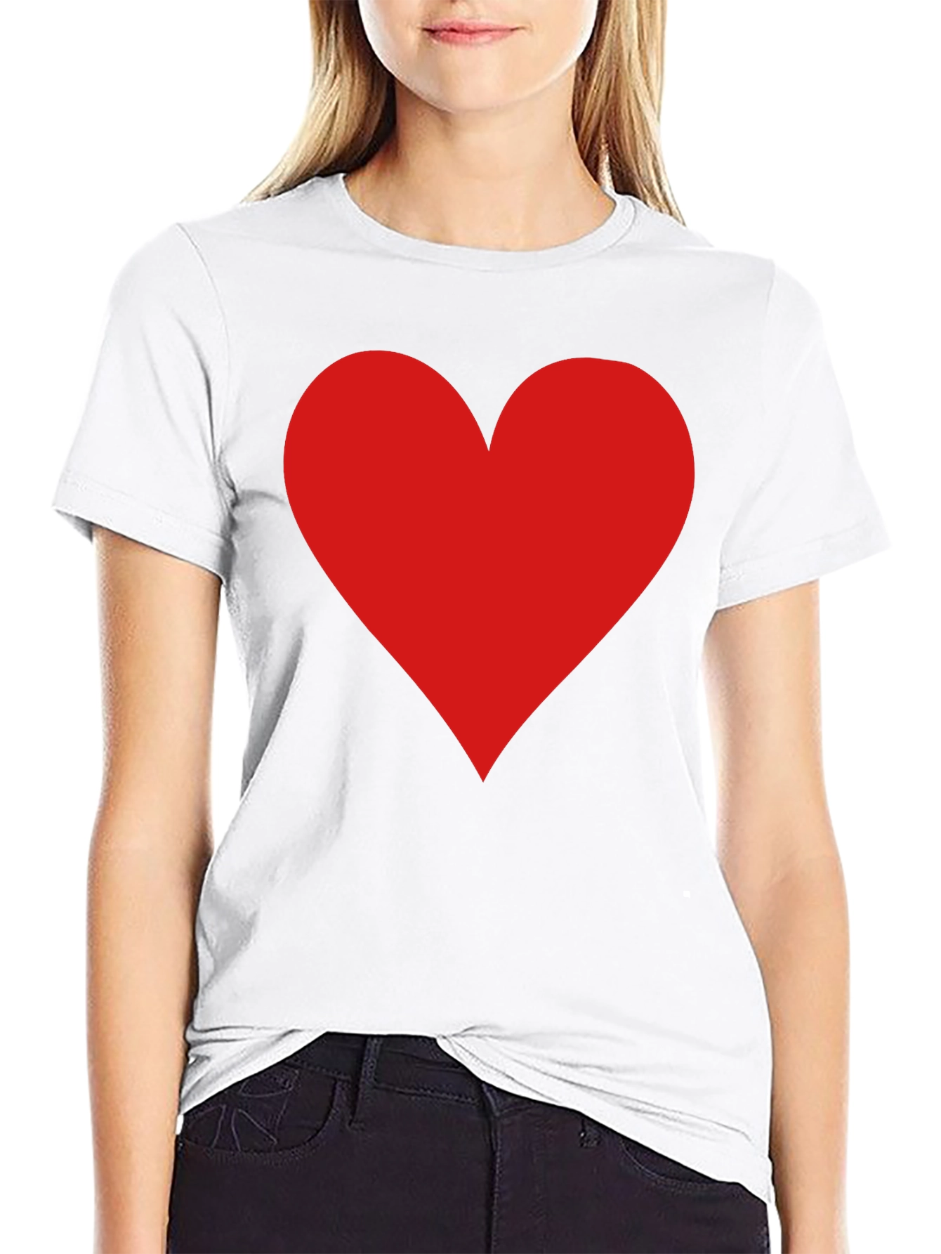 Red Heart Graphic Black T-Shirt - Love Tee