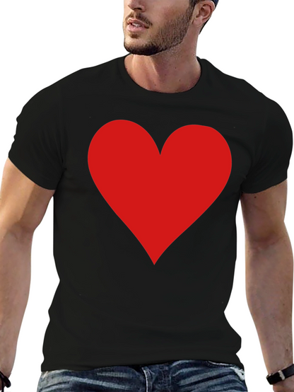 Red Heart Graphic Black T-Shirt - Love Tee
