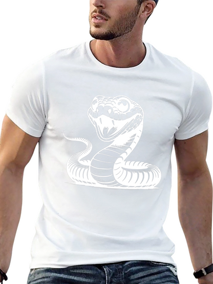 Snake Graphic Tee - Black Cotton T-Shirt