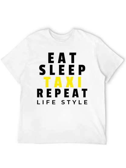 Eat Sleep Taxi Repeat Lifestyle Black T-Shirt