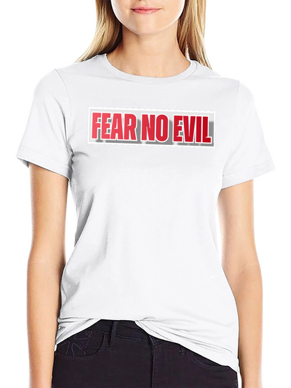 Fear No Evil Graphic Print Black T-Shirt