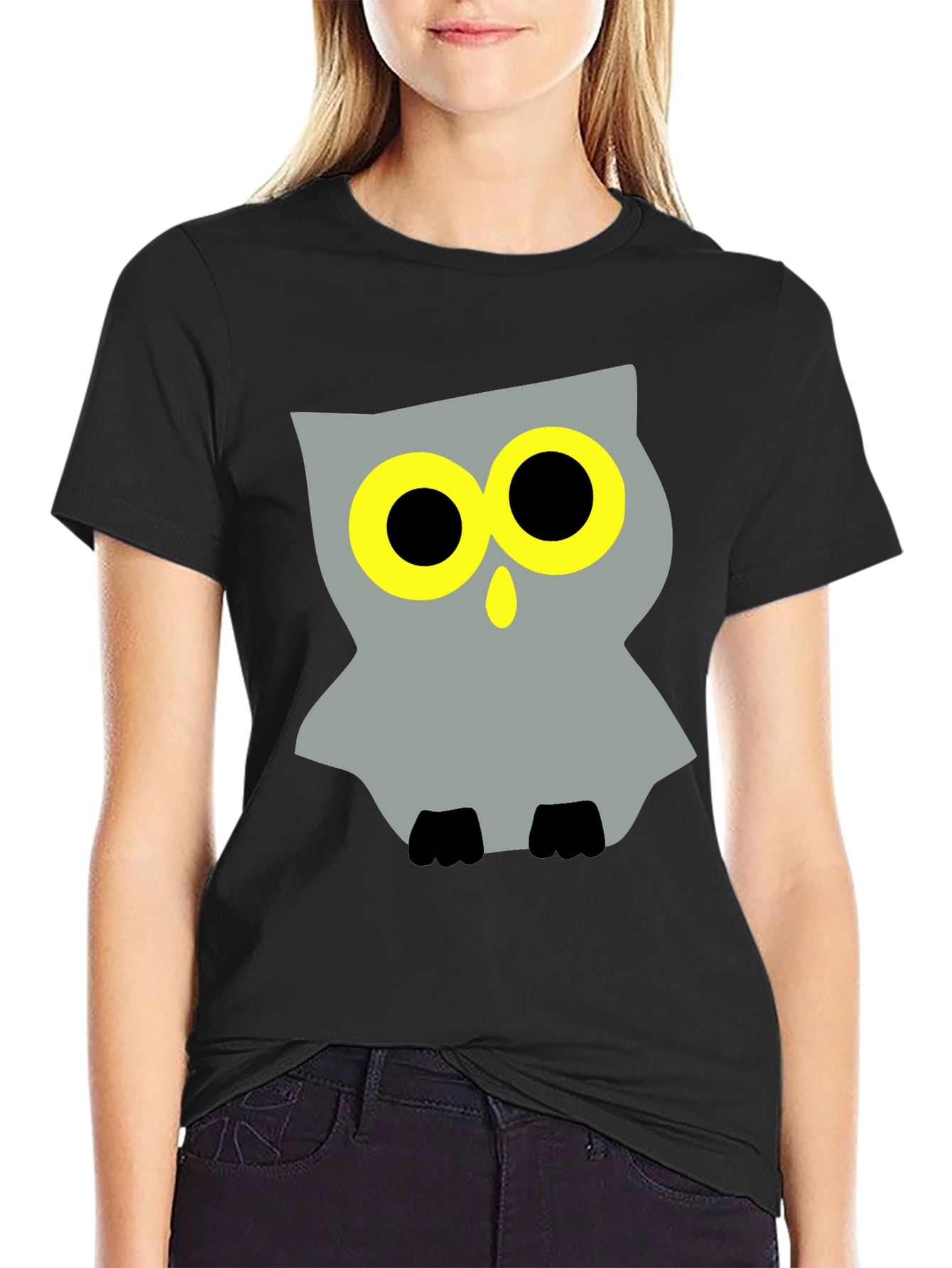 Cool Owl Graphic Black T-Shirt