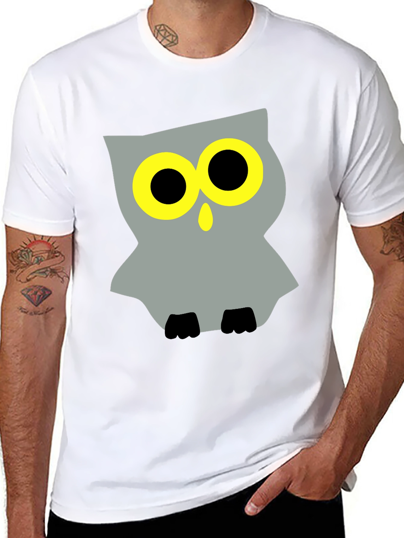 Cool Owl Graphic Black T-Shirt