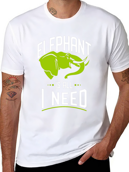 Elephant Is All I Need Black Graphic T-Shirt