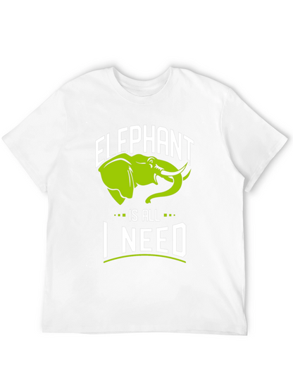 Elephant Is All I Need Black Graphic T-Shirt