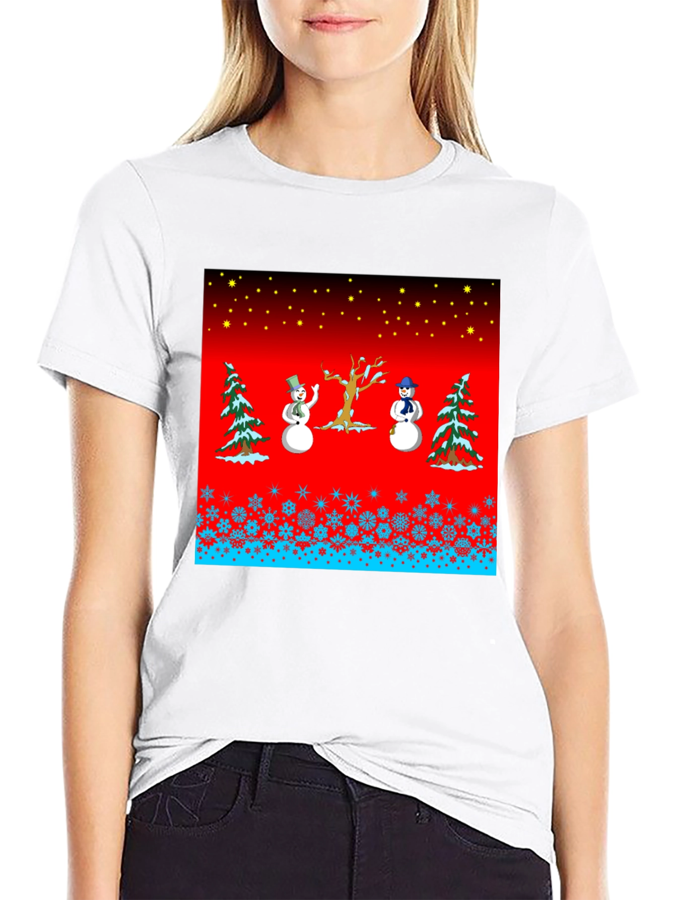 Festive Winter Snowman Graphic Tee