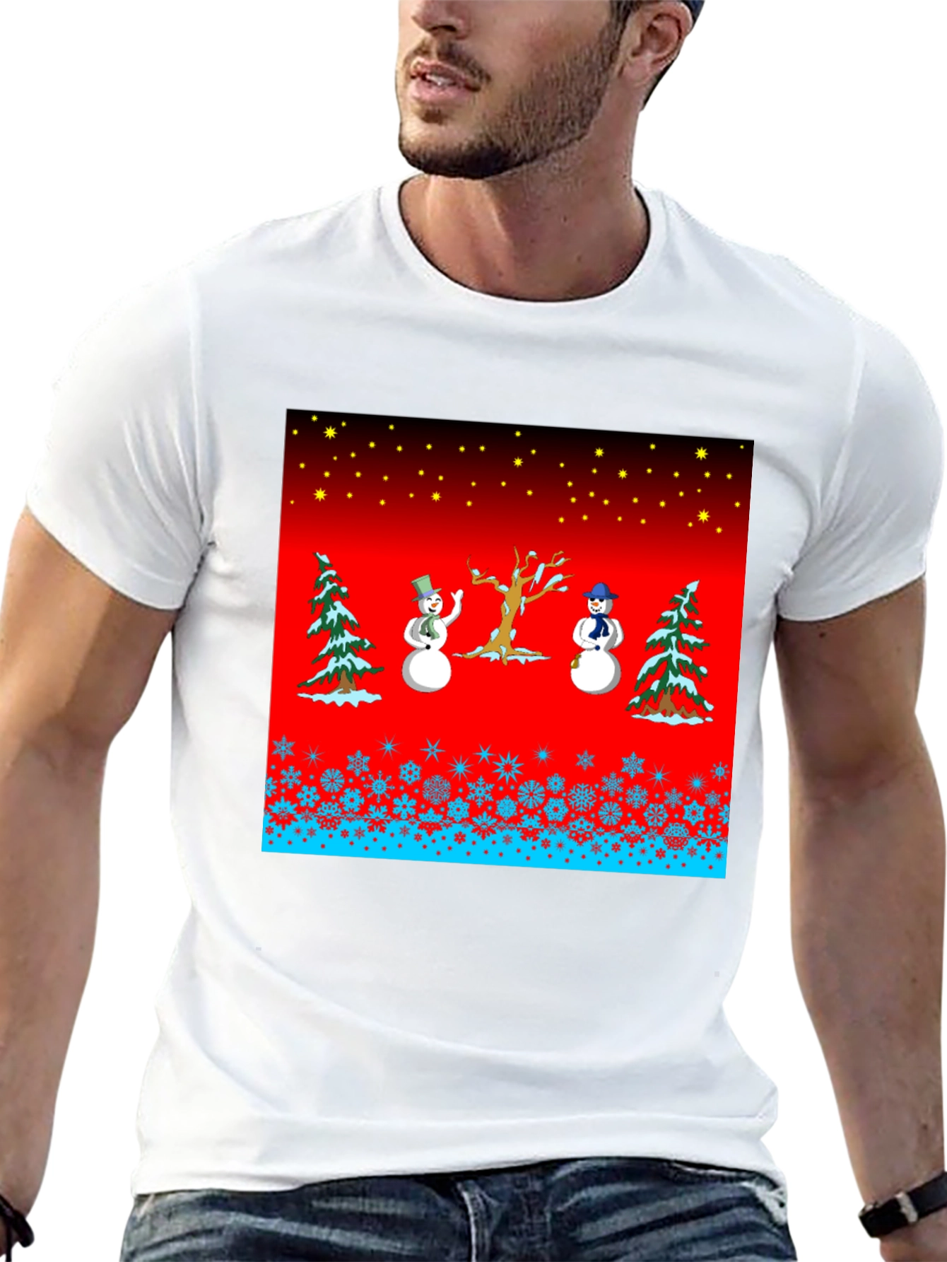 Festive Winter Snowman Graphic Tee