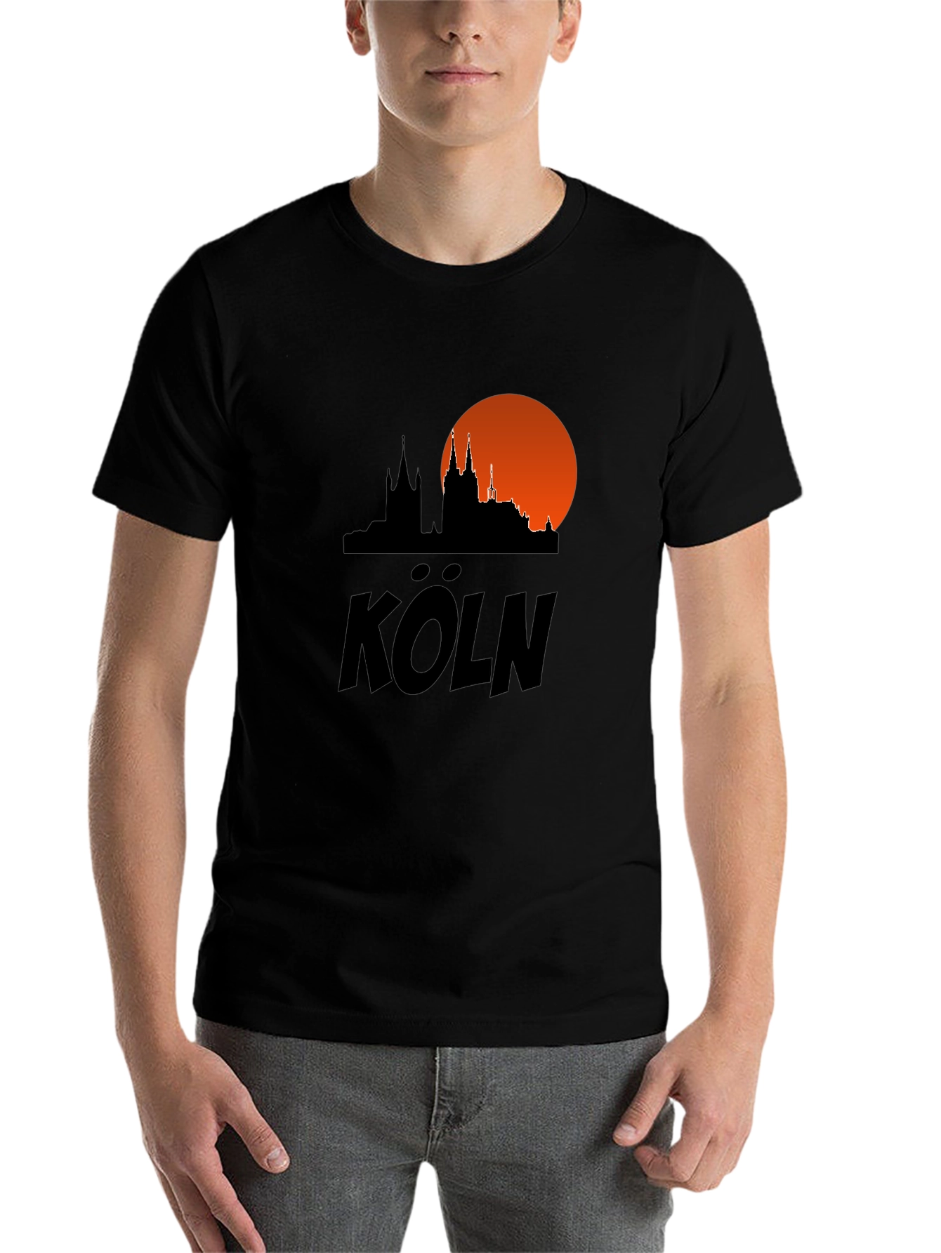 Cologne Skyline T-Shirt - Black Cityscape Tee