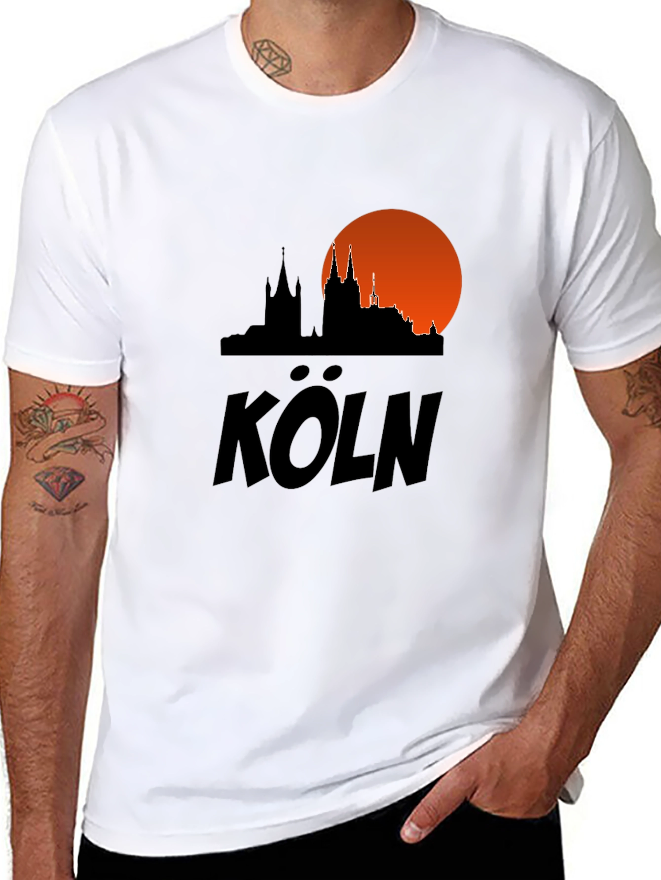 Cologne Skyline T-Shirt - Black Cityscape Tee
