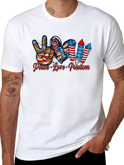 Peace Love Freedom Patriotic T-Shirt