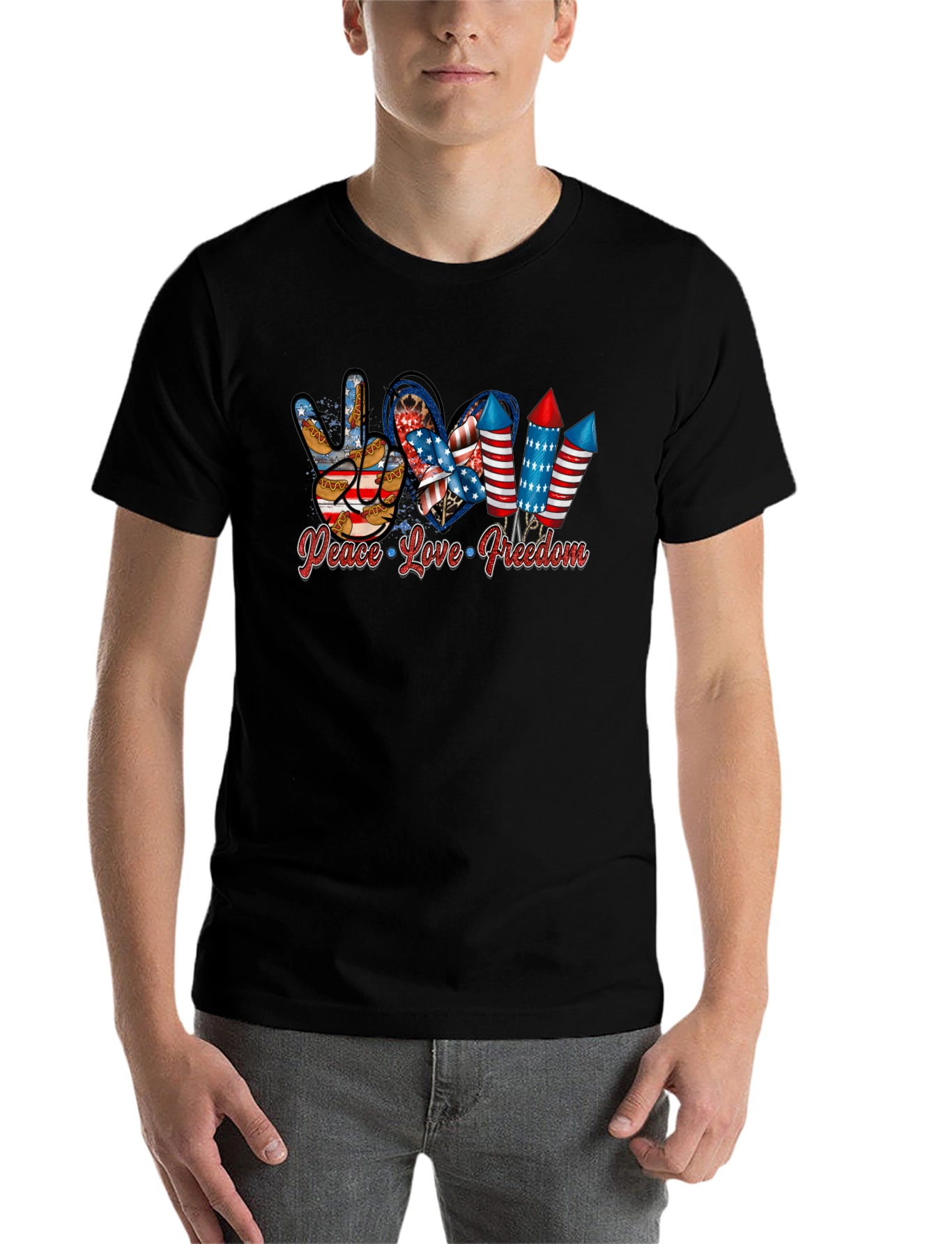 Peace Love Freedom Patriotic T-Shirt