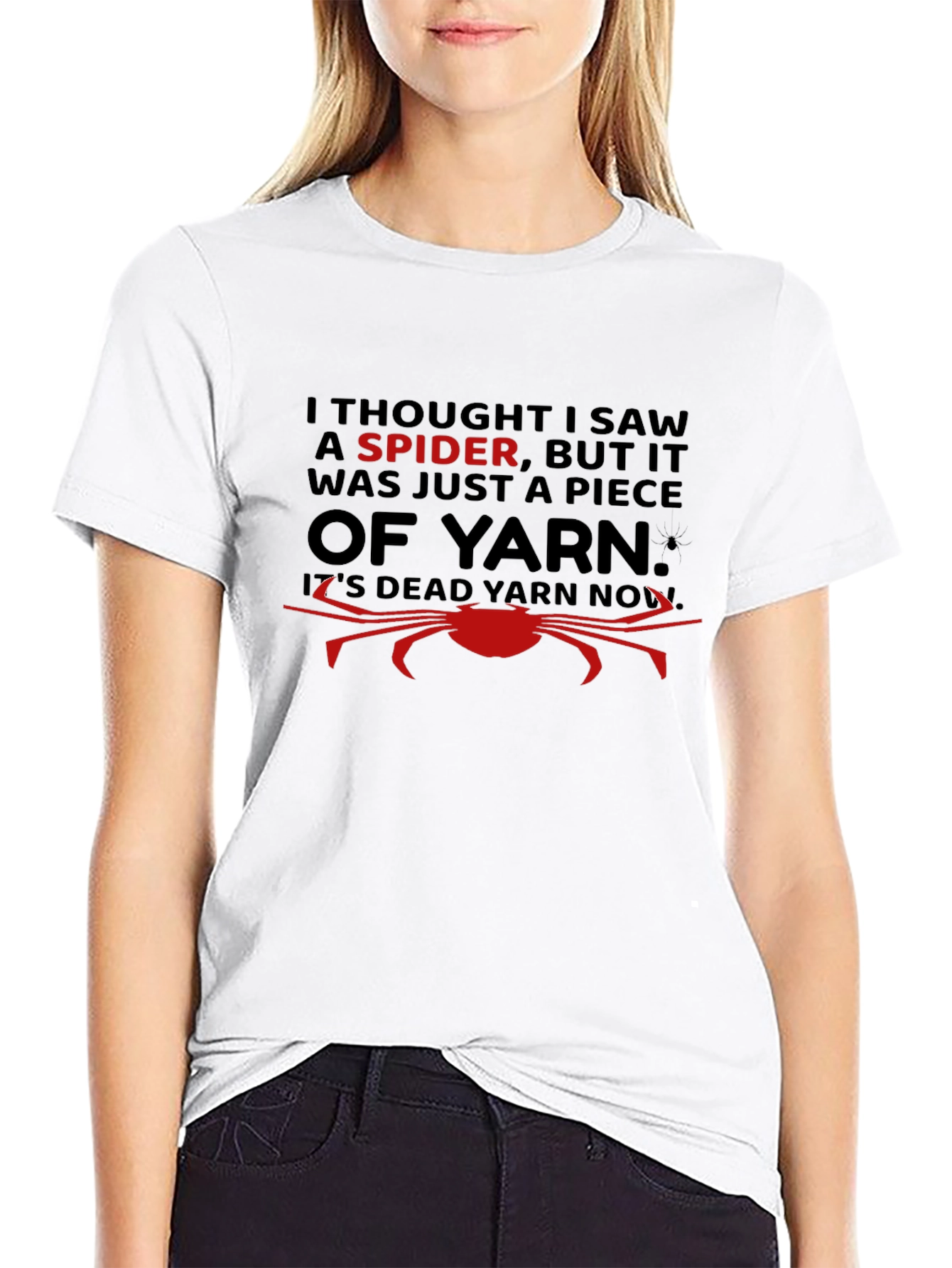 Funny Spider Yarn Graphic T-Shirt