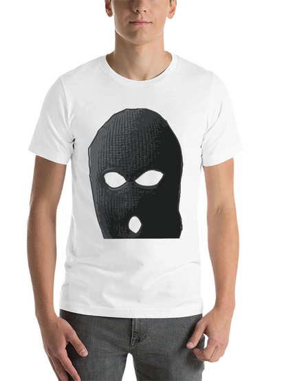 Ski Mask Graphic Tee - Black Cotton Comfort
