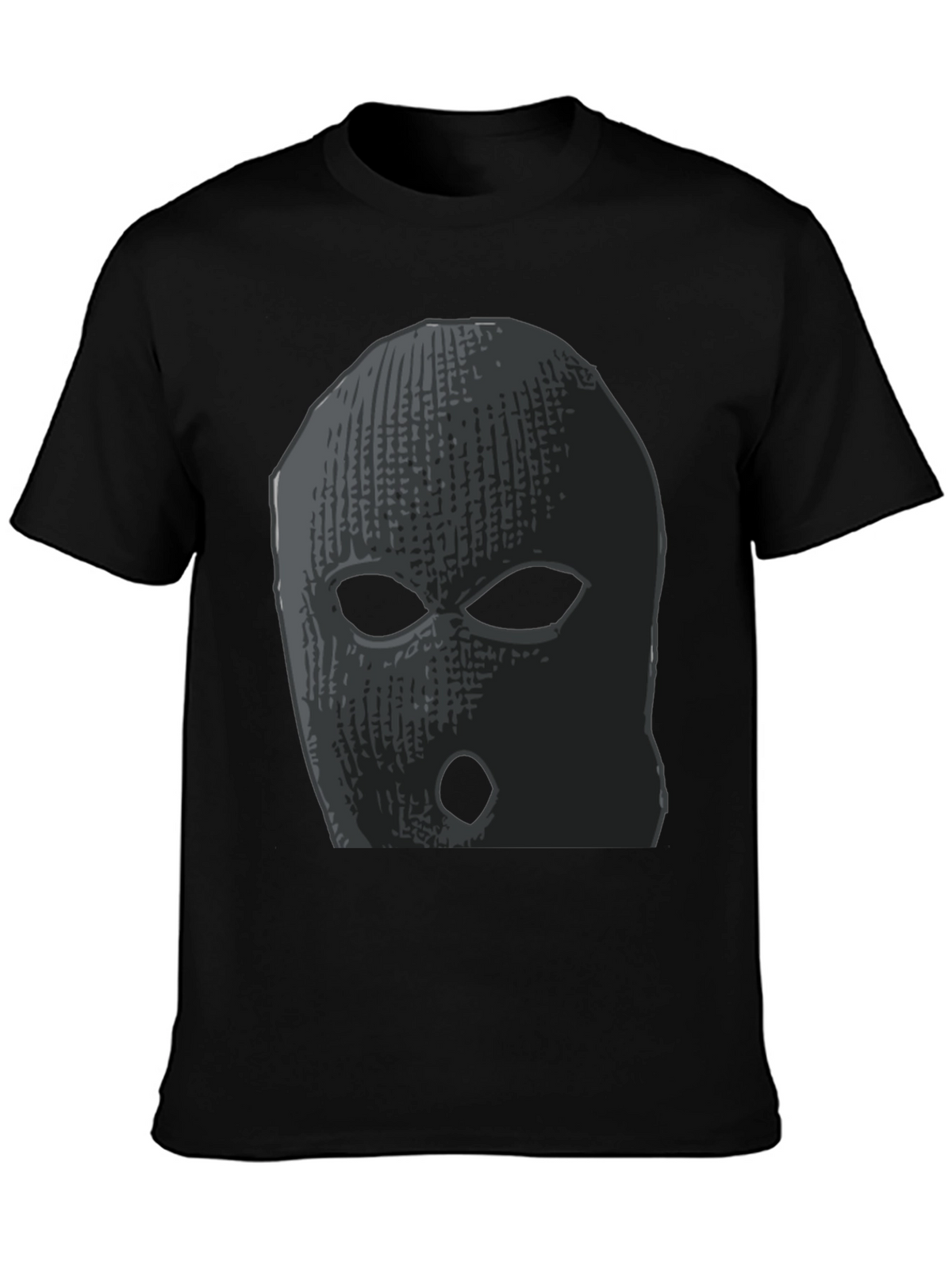 Ski Mask Graphic Tee - Black Cotton Comfort