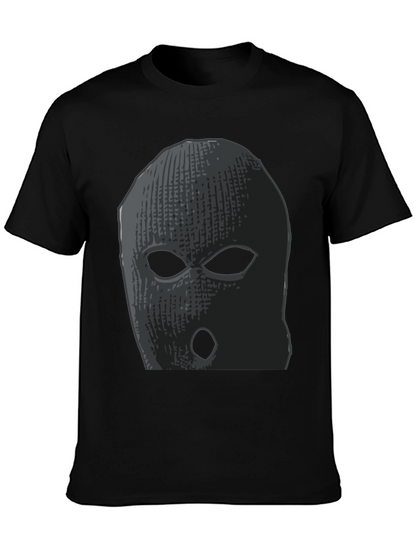 Ski Mask Graphic Tee - Black Cotton Comfort