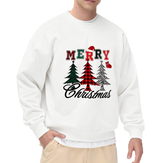 Plaid Christmas Tree Merry Xmas Crewneck Sweatshirt