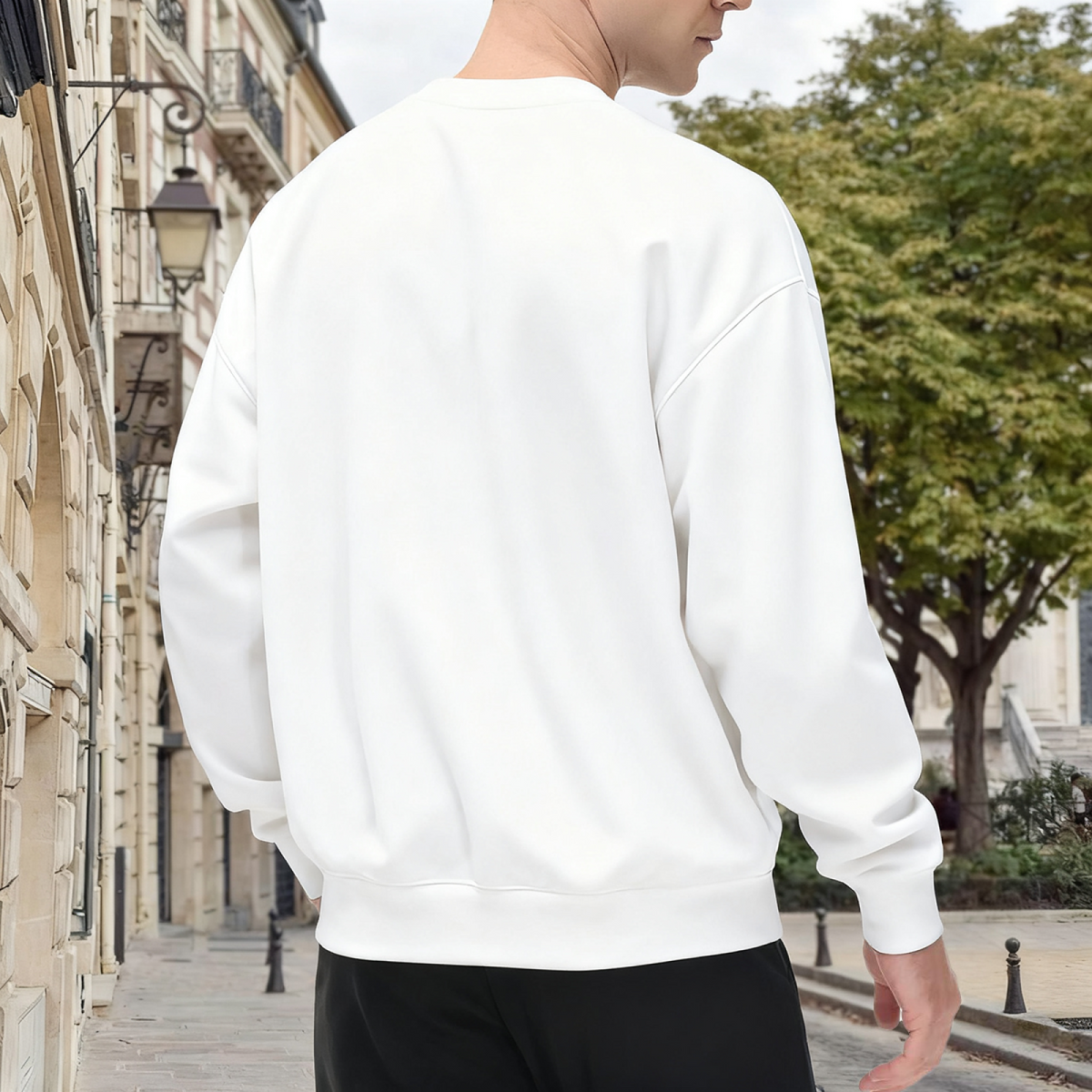 3D Embossed King Of Spades White Crewneck Sweatshirt