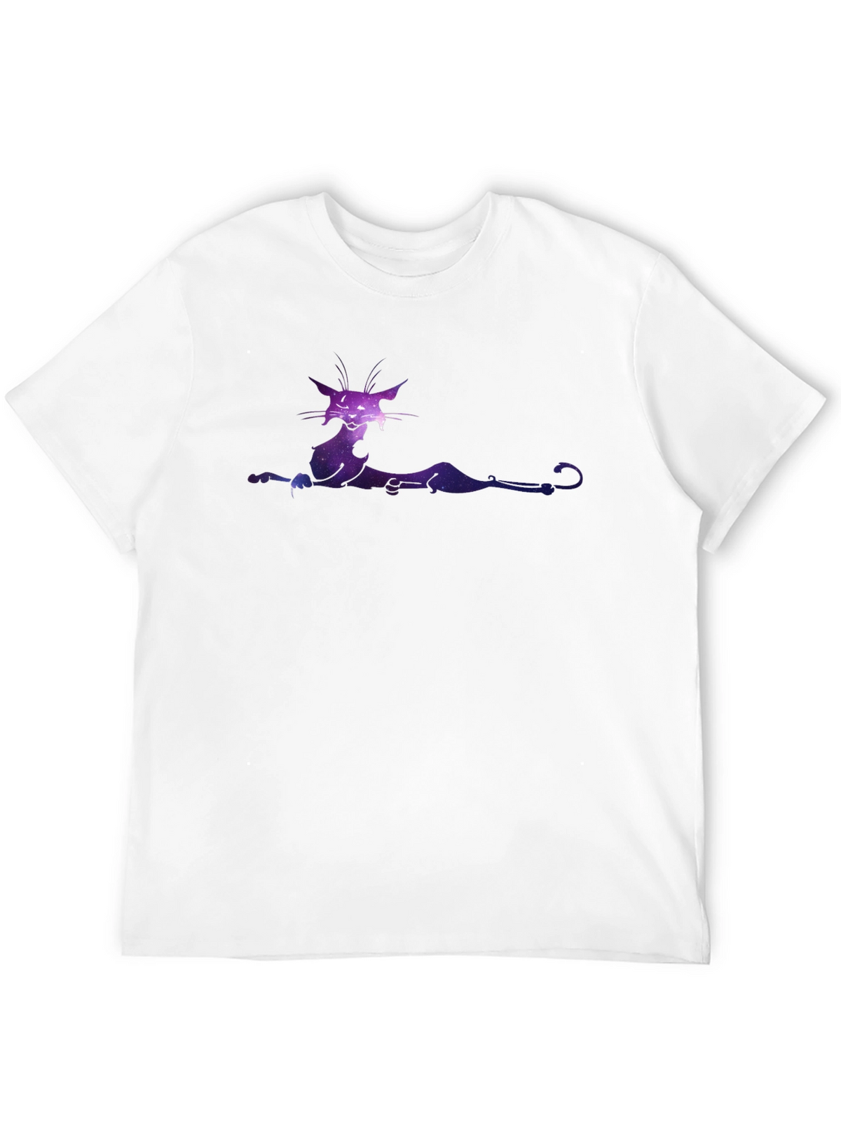Galaxy Cat Graphic Tee - Black Cotton T-Shirt