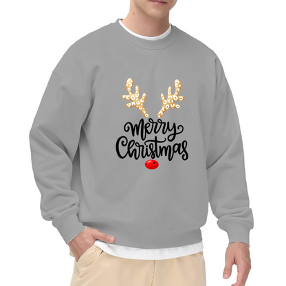 Cute Golden Reindeer Merry Christmas Crewneck Sweatshirt