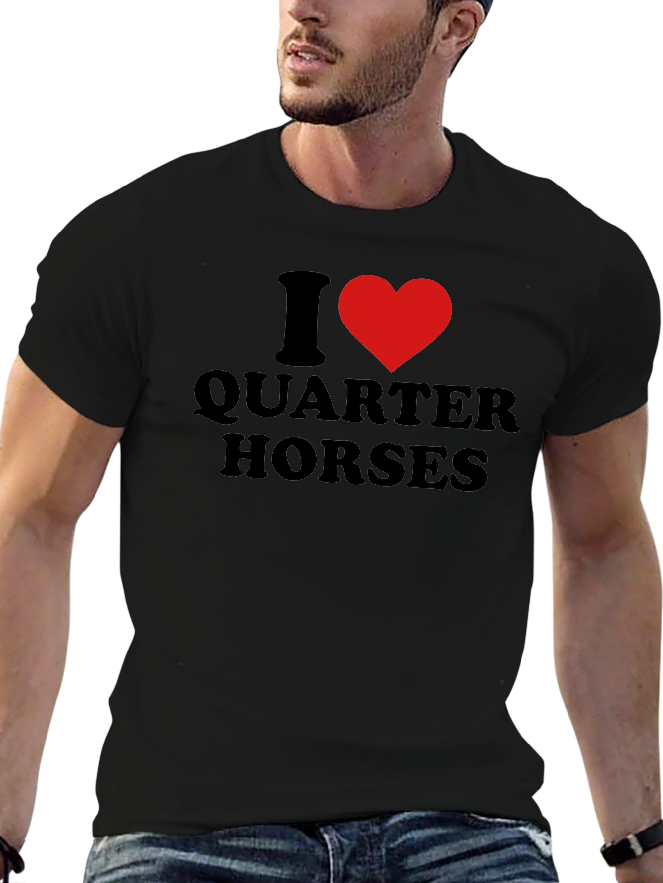 I Heart Quarter Horses Black Graphic T-Shirt