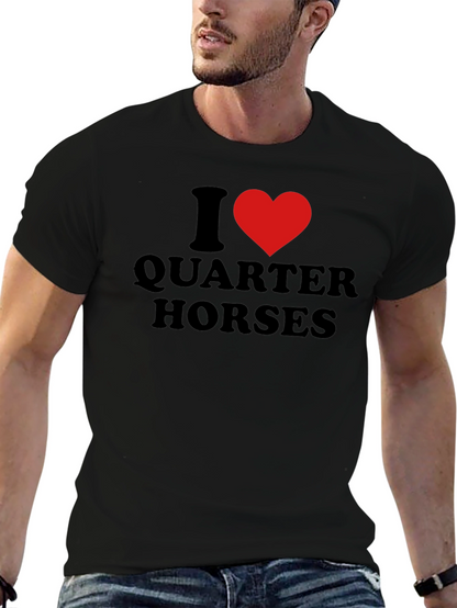 I Heart Quarter Horses Black Graphic T-Shirt