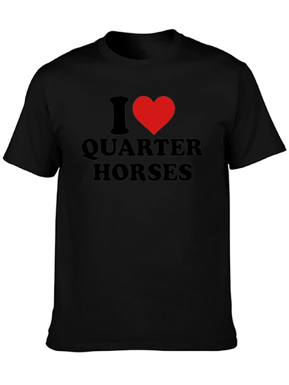 I Heart Quarter Horses Black Graphic T-Shirt
