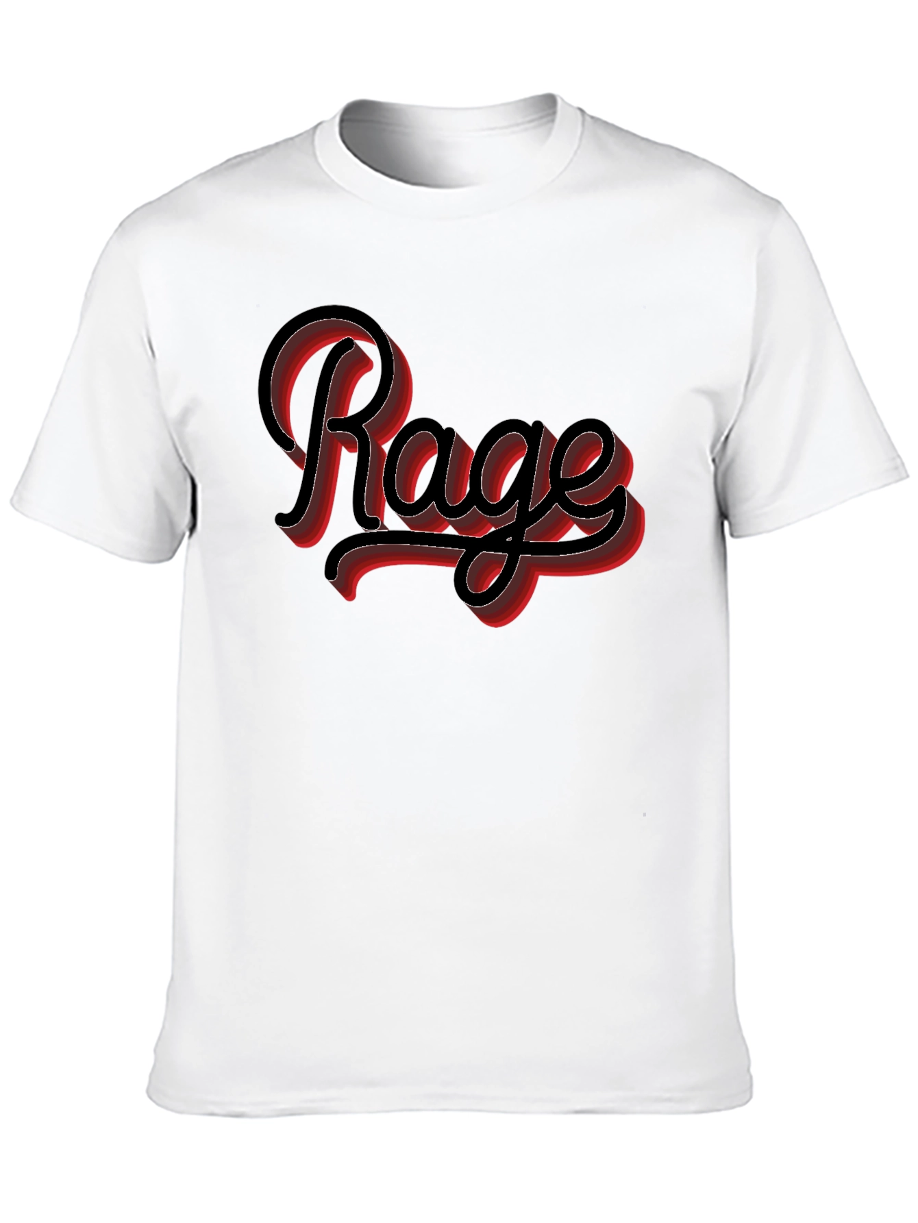 Rage Graphic Print Black Crewneck T-Shirt
