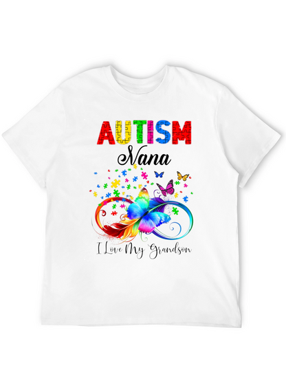 Autism Nana T-Shirt - I Love My Grandson