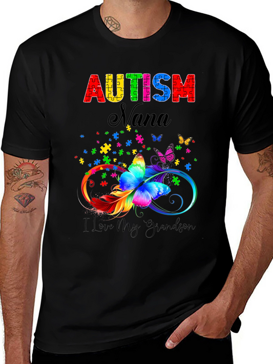 Autism Nana T-Shirt - I Love My Grandson