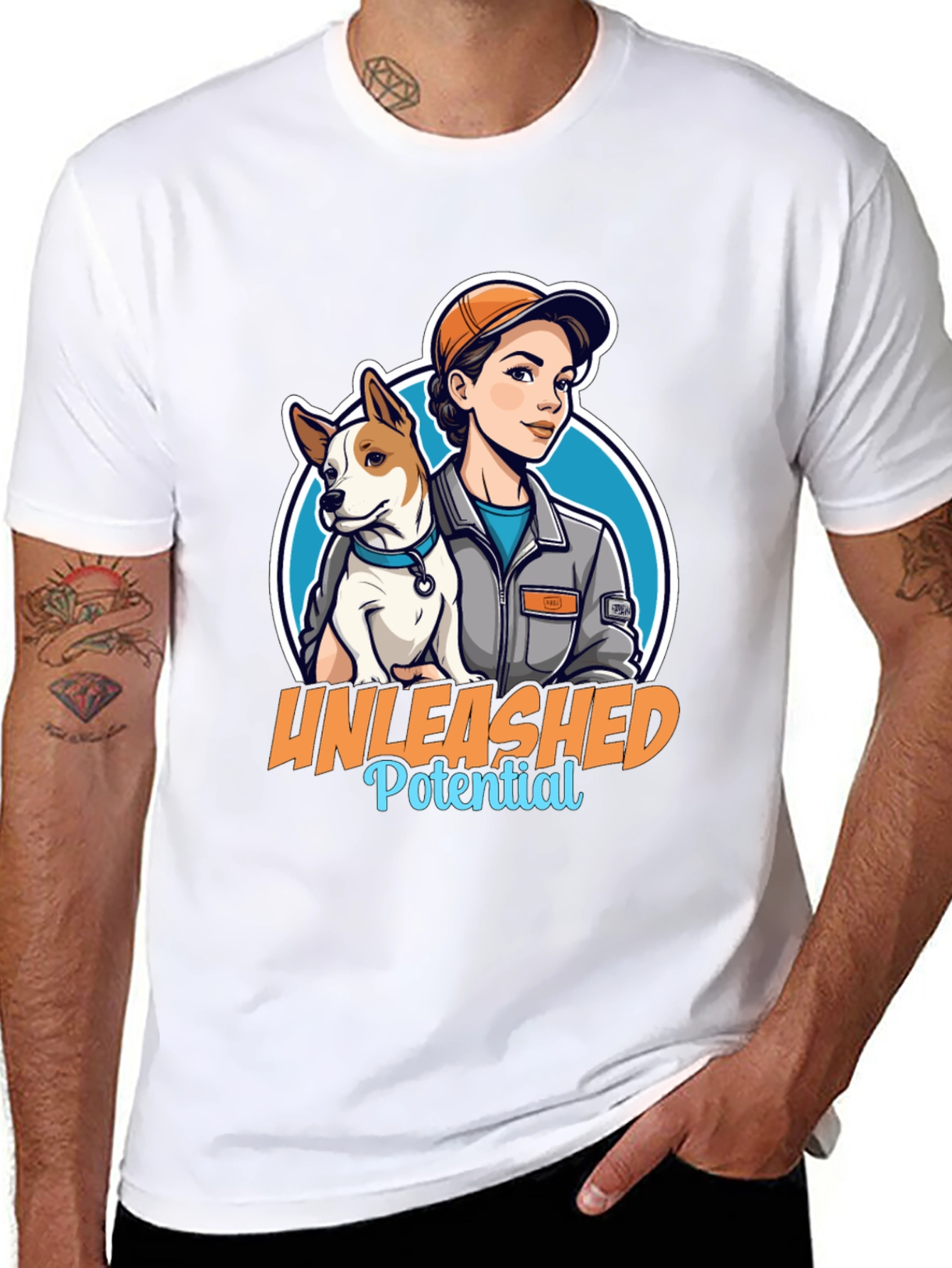 Unleashed Potential T-Shirt - Woman and Dog Graphic Tee