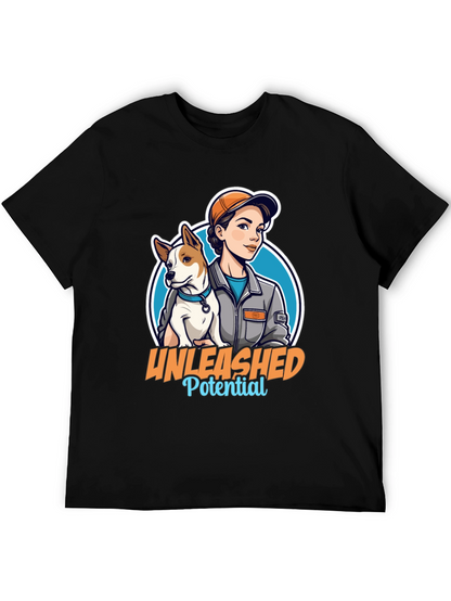 Unleashed Potential T-Shirt - Woman and Dog Graphic Tee