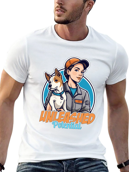 Unleashed Potential T-Shirt - Woman and Dog Graphic Tee