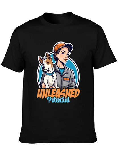 Unleashed Potential T-Shirt - Woman and Dog Graphic Tee