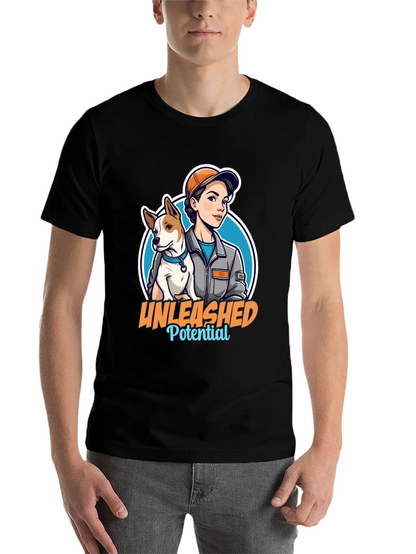 Unleashed Potential T-Shirt - Woman and Dog Graphic Tee