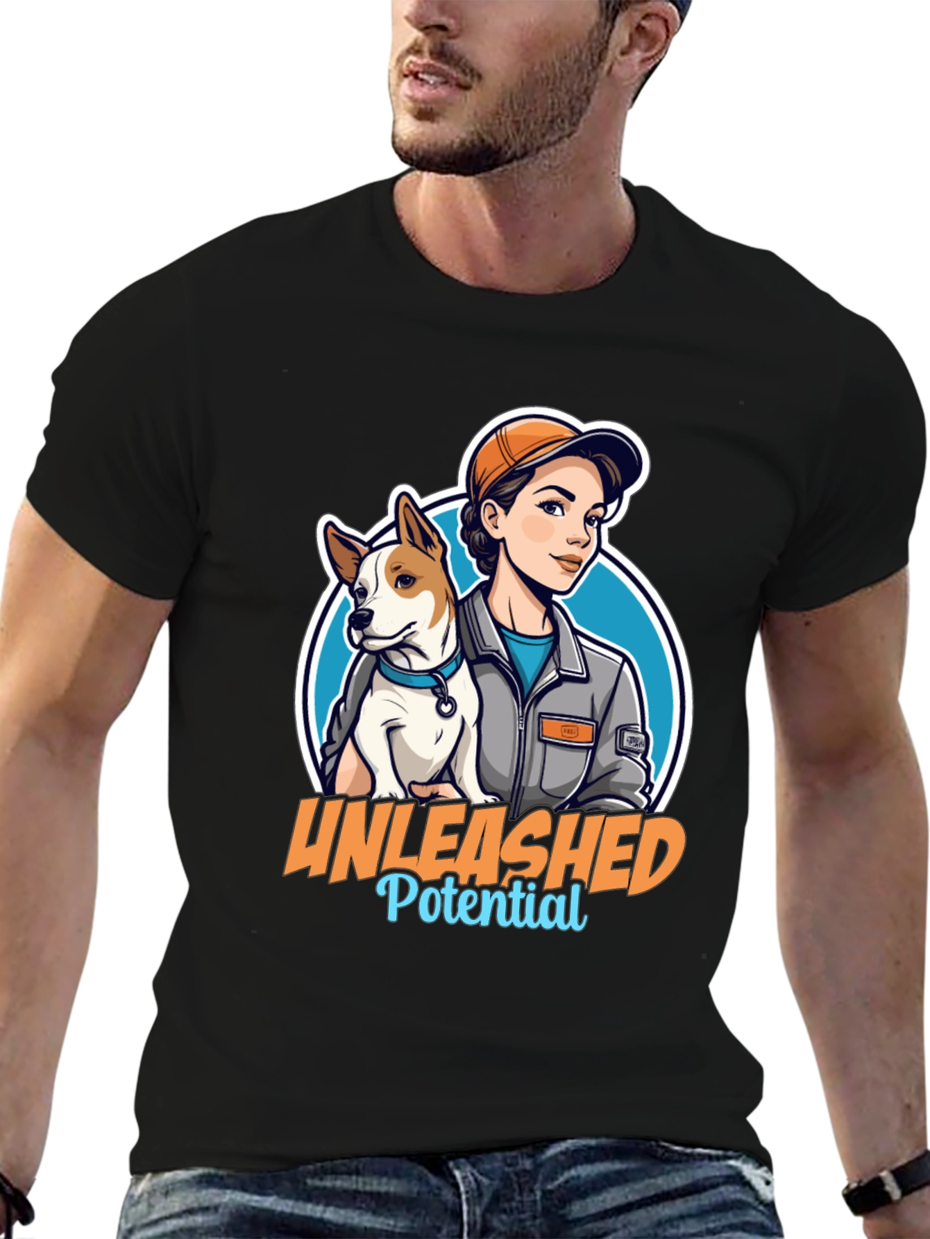 Unleashed Potential T-Shirt - Woman and Dog Graphic Tee