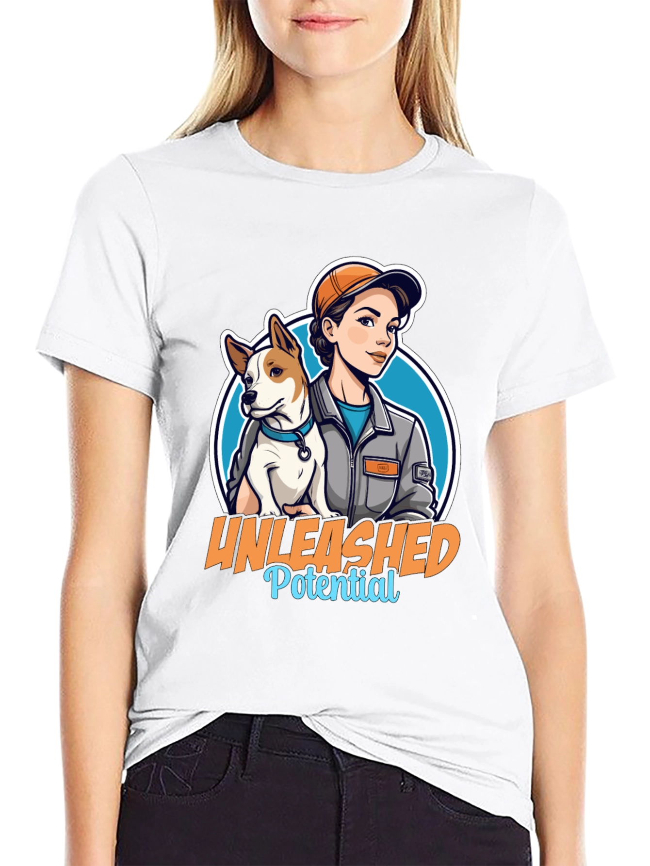 Unleashed Potential T-Shirt - Woman and Dog Graphic Tee