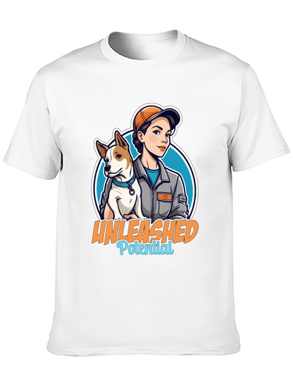 Unleashed Potential T-Shirt - Woman and Dog Graphic Tee